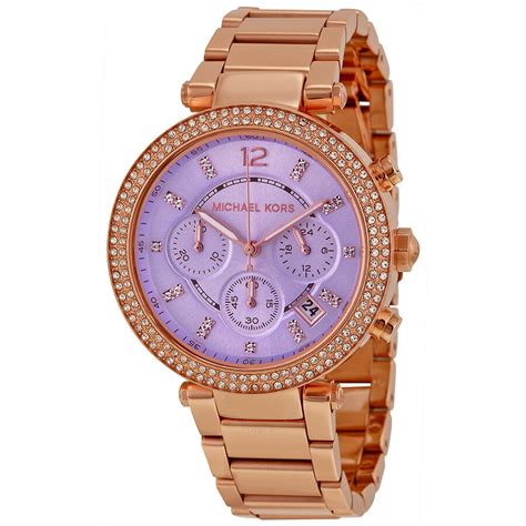 michael kors purple watch with flowers design|Michael Kors women's watch.